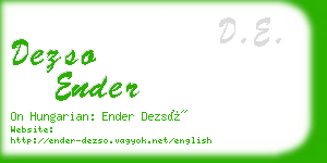 dezso ender business card